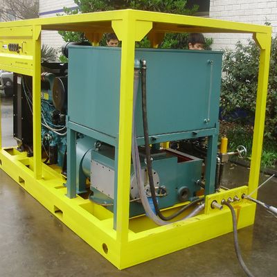 55kw 10000psi ইন্ডাস্ট্রিয়াল ওয়াটার জেট ক্লিনিং মেশিন ডিজেল ইঞ্জিন চালিত
